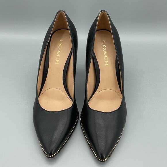 Coach Women’s Samantha Leather Pointed Pumps Black Size 7.5B - Picture 3 of 10